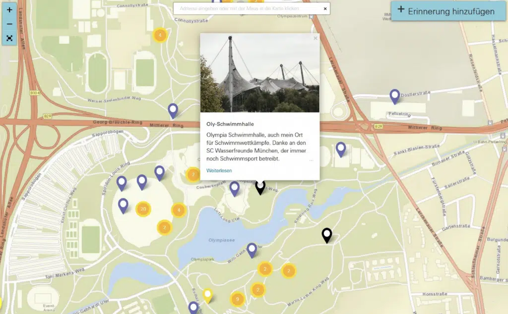 Ein Screenshot der interaktiven Stadtkarte Mapping München 72